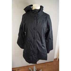 Lululemon 3X A Lady Jacket Black Rain Shell Only Size 6 Hooded Snap Pleats